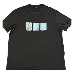 Unisex Van Gogh Black Graphic T-Shirt 2XL